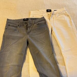 7 For All Mankind Gray and Cream Men's Jeans